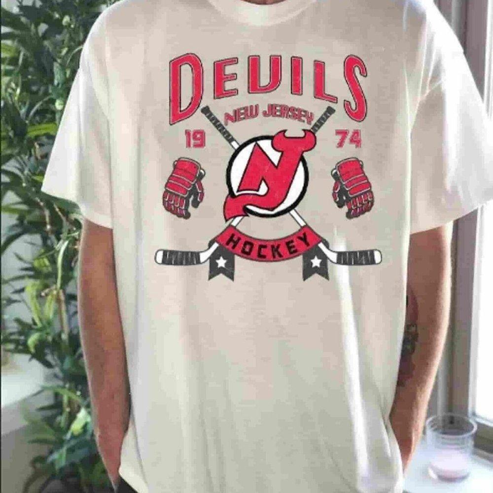 Retro Devils Hockey New Jersey Hockey Fan 1974 Shirt Collection Tee